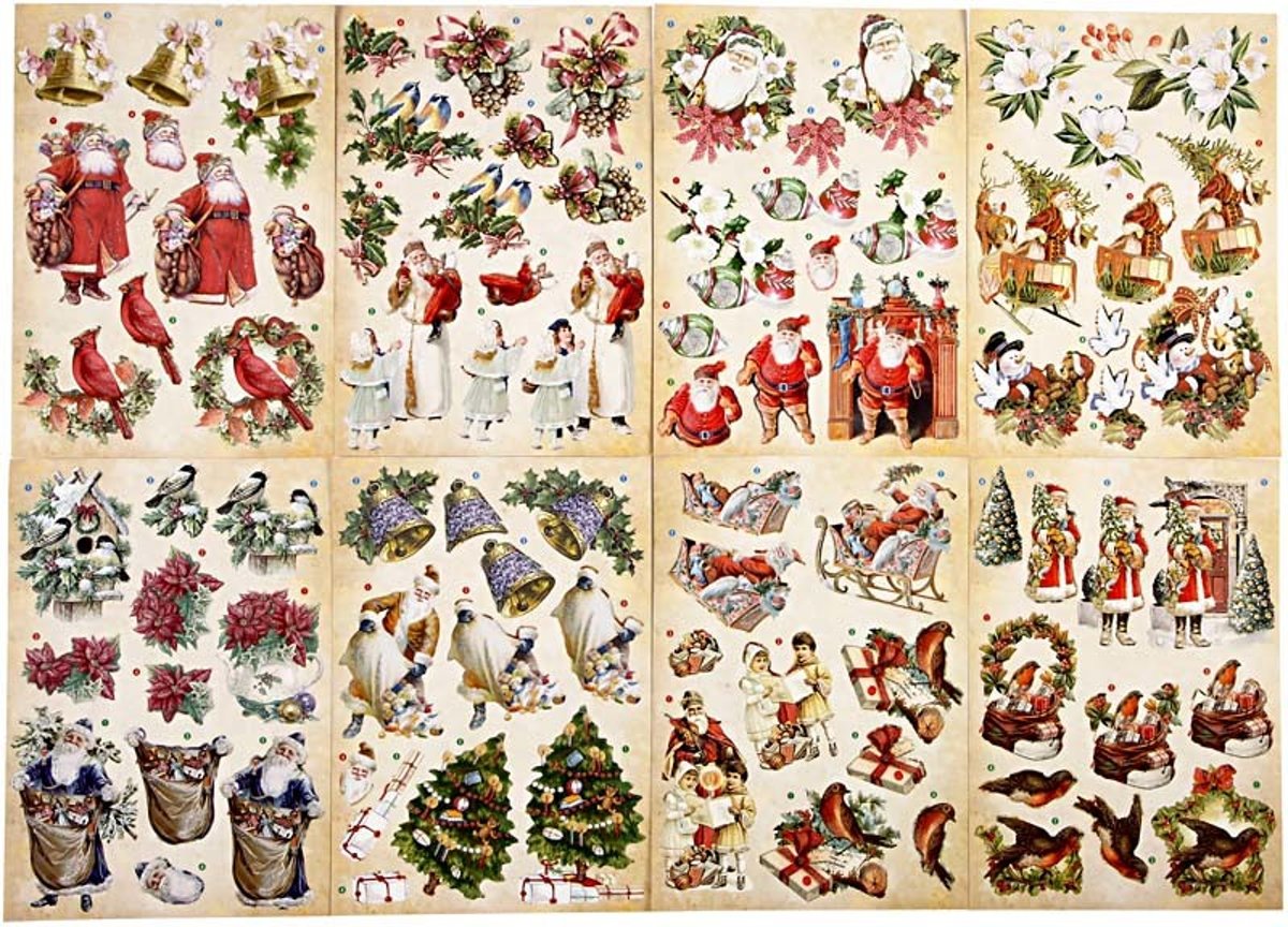 3D vellen, afm 21x30 cm, Kerstmis, 16div vellen [HOB-28864]